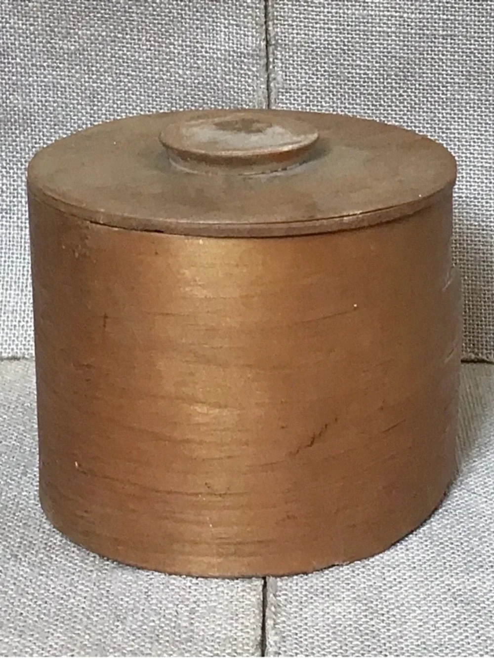 Primitive Wood Cookie Jar Firkin Bucket Rustic Farmhouse Cottagecore DAMAGED